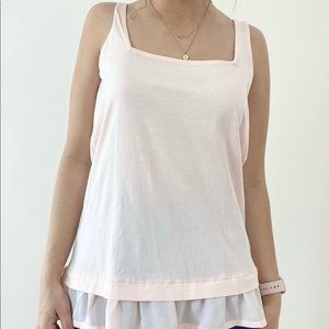 J.Crew light pink ruffle hem tank top